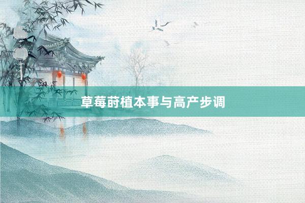 草莓莳植本事与高产步调